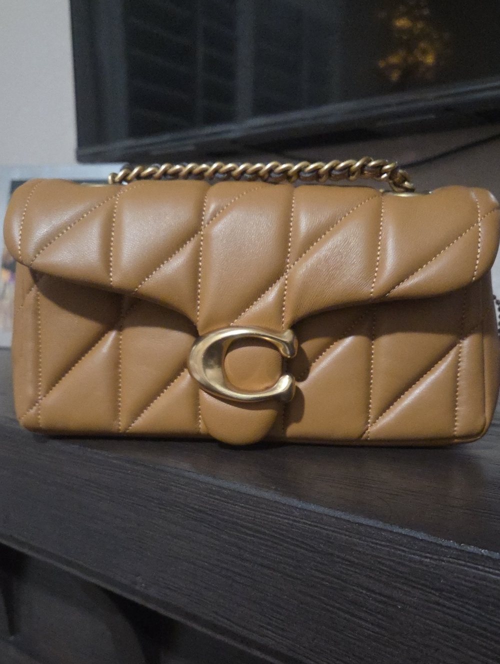 Coach Honey Brown Tabby 20 Shoulder Bag with Gold Tone Hardware